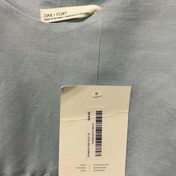 Brand NEW NWT OAK + FORT Tiered Blue Dress - Picture 2 of 9